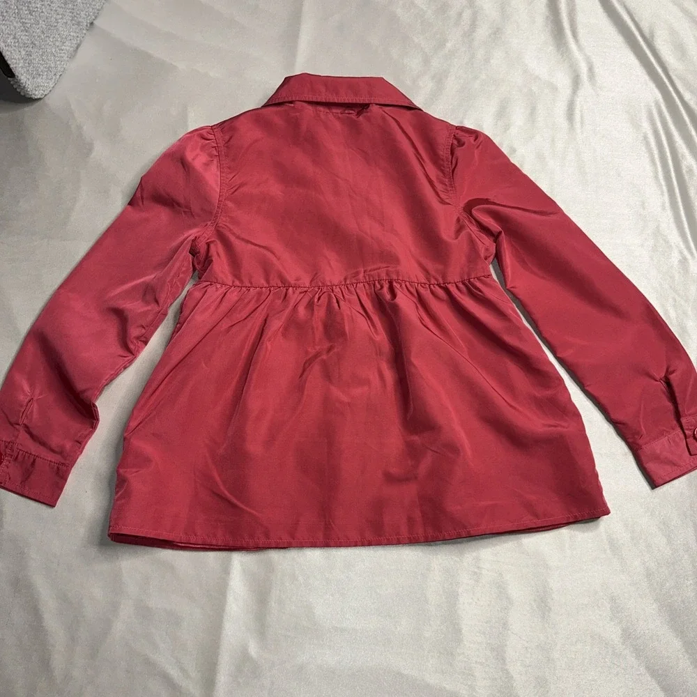 Gymboree Classroom Kitty Sz 9 Dark Pink Crop Trench Coat Jacket Girls‎